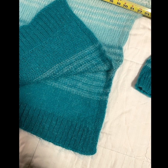 By Anthropologie Blue Ombre Tunic Wool Blend Sweater Size Medium Loose Knit EUC - Picture 5 of 7